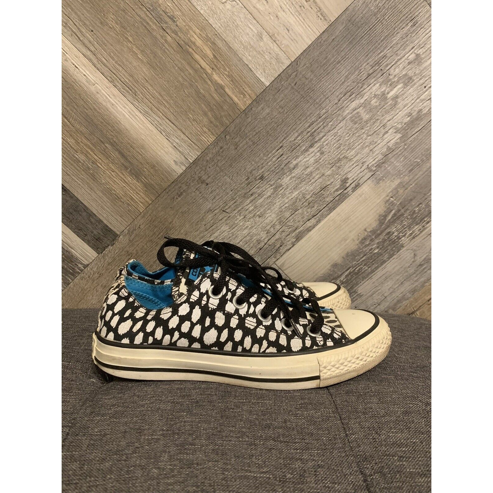 Converse All-Star OX Animal Print Women 5 Black/White/Blue Low Leopard